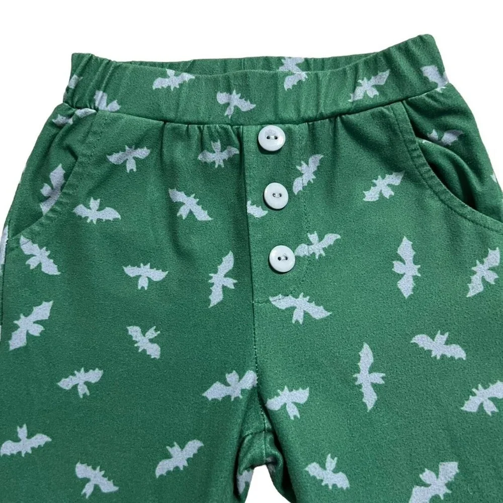 SweetHoney 2T Green & Blue Bat Print Pajamas